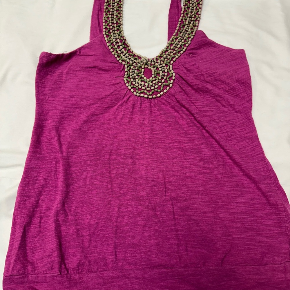 Maurices Pink Embellished Sleeveless Tank Top